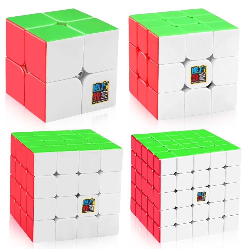 D-FantiX Moyu Mofangjiaoshi ǵ ť Ʈ Meilong 2x2 3x3 4x4 5x5 Cubing  Magic Cube Stickerless 4pcs  ϱ 